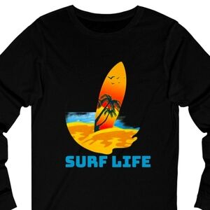 Surf Shirt Long Sleeve Beach Gear Water Sport Men Women Teen T-Shirt 5 Colors